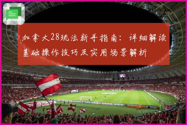 加拿大28玩法新手指南：详细解读基础操作技巧及实用场景解析